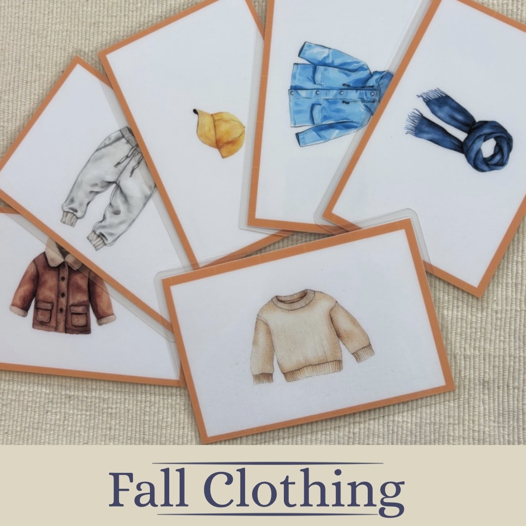 Fall Clothing Language Cards