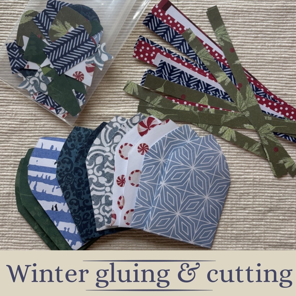 Winter Cutting Strips, Envelopes, & Gluing Shapes